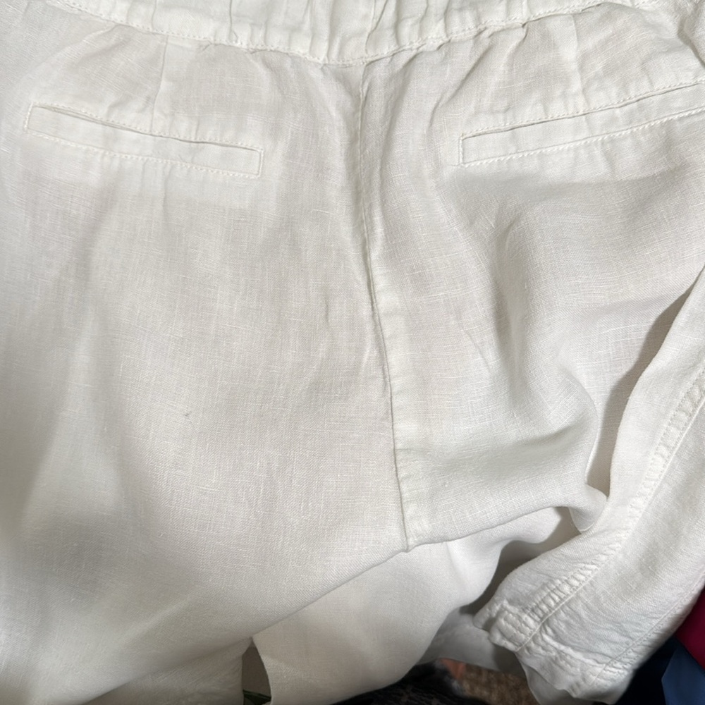 J. Jill love linen woman white linen shorts size XL. inseam 7” drawstring - Picture 5 of 5